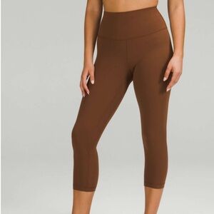 Lululemon Nulu Align High-Rise Crop 21” Roasted Brown Sz 10